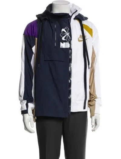 Pre-owned Sacai X Nike Printed Parka In Blue
