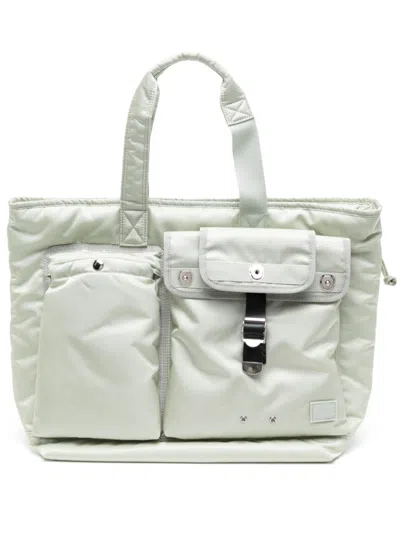 Sacai X Porter-yoshida & Co Pocket Tote Bag In Grün