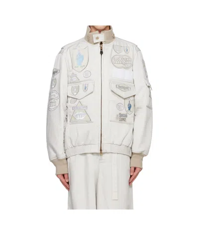 Sacai X Spiewak X Gonz Pilot Jacket In White