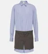 Sacai X Thomas Mason Cotton Minidress In L/blue Stripe×c/br