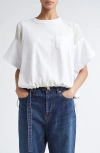 Sacai X Thomas Mason Paneled Mixed Media T-shirt