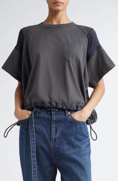 Sacai X Thomas Mason Paneled Mixed Media T-shirt