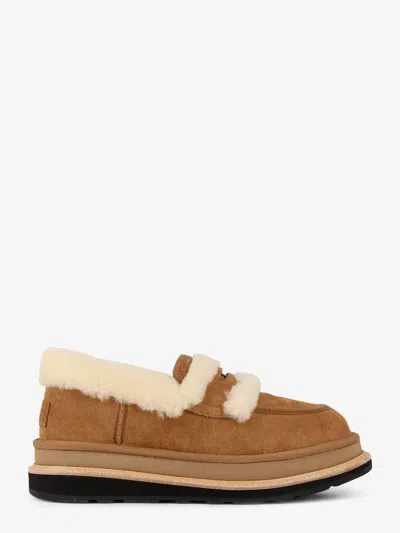 Sacai X Ugg Suede And Fur Ugg X Sacai Loafer In Neutral