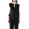Sacai X Women's Cotton Poplin X Cotton Jersey Polo In Black