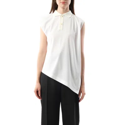 Sacai X Women's Cotton Poplin X Cotton Jersey Polo In Off White