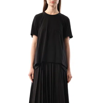 Sacai X Women's Cotton Poplin X Cotton Jersey T-shirt