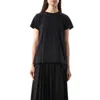 Sacai Nylon Twill Mix Cotton Jersey T-shirt In Navy/navy Stripe