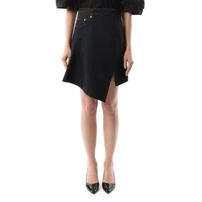 Sacai X Women's Denim X Wool Melton Skirt In Black