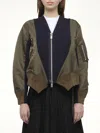 Sacai Green Cotton Blend Jacket In Green