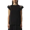 Sacai Popeline X Knit Pullover In Black