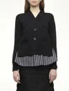 Sacai X Women's Poplin X Knit Cardigan