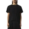 Sacai Sheer Back Panel Cotton T-shirt With Ruffle Detail In Black