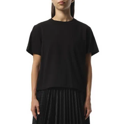 SACAI X WOMEN'S SATIN X COTTON JERSEY T-SHIRT
