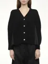 Sacai X Women's Wool Knit X Cotton Poplin Cardigan