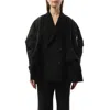 SACAI X WOMEN'S WOOL MELTON X NYLON TWILL QUILTED COAT