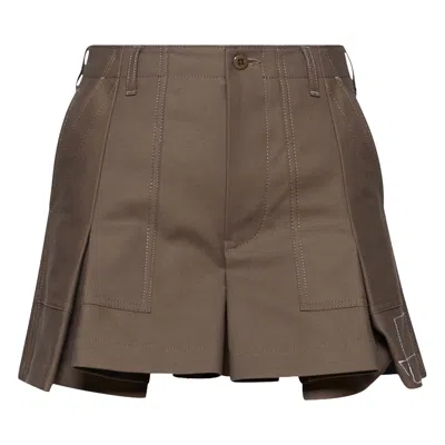 Pre-owned Sacai X Wtaps Back Satin Shorts 'taupe' | Brown | Women's Size 0