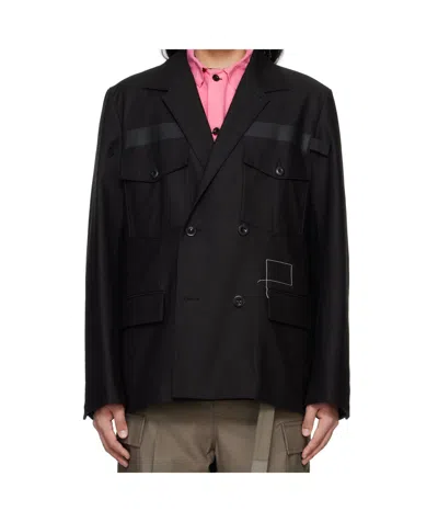 Sacai X Wtaps Blazer In Black