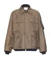 Sacai X Wtaps Cotton Back Satin Jacket In 543 Taupexd/khaki