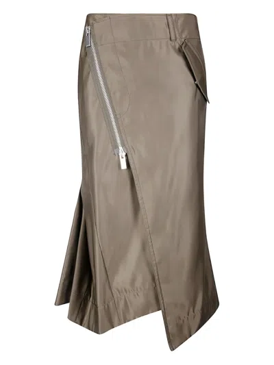 SACAI ZIP ASYMMETRICAL SKIRT