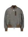 Sacai Bomber Jacket With Ribbed Cuffs And Pockets In Gray