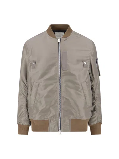 Sacai Zip Blouson In Gray