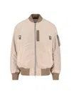 Sacai Beige Nylon Bomber Jacket In Neutral