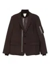 Sacai Bomber Insert Blazer In Brown