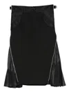 Sacai Black Wrap Midi Skirt In Black