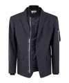 Sacai Jacket Flap Pockets Notch Lapel In Blue
