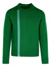 Sacai Zip-detail Wool Sweater In Green