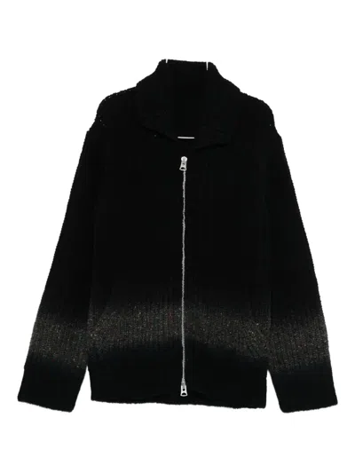 Sacai Zip-front Cardigan In Black