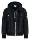 Sacai Zip-front Hooded Jacket In Black