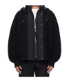 Sacai Mens Black Sponge Relaxed Cotton-nylon Blend Hoody In Black