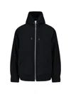 Sacai Black Zip Hoodie In Black  