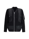 Sacai Zip-up Bomber Jacket In Black