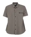 Sacai Zip-pocket Spread-collar Shirt In Gray