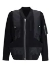 Sacai Zip-up Bomber Jacket In Black