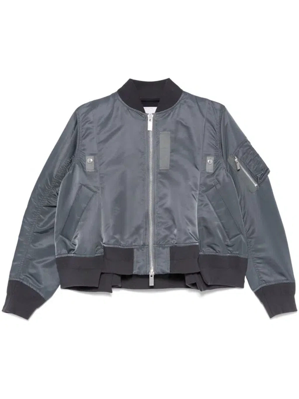 【関税・送料込】sacai ペプラムヘム ジップアップ ブルゾン Sacai Zip-up Bomber Jacket In Blue | ModeSens