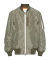Sacai Khaki Nylon Twill Bomber Jacket In Nude