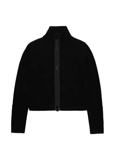 Sacai Zip-up Cardigan In Black