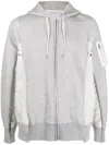 Sacai Light Grey Terry Sweatshirt In Grau