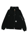 Sacai Zip-up Hooded Bomber Jacket In Black