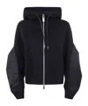 Sacai Nylon Twill X Sponge Sweat Hoodie In Black