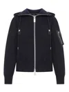 Sacai Zip-up Jacket With Hood In Black