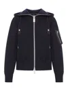 Sacai Zip-up Jacket With Hood In Black