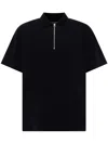 Sacai Black Sponge Sweat Polo In Blue