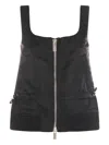 Sacai Zipped Sleeveless Top In Black