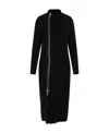 Sacai Zip-up Wool Midi Dress In Black