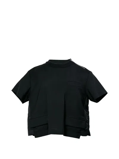 Sacai Zip-detail T-shirt In Black