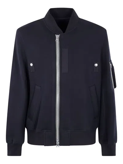 Sacai Zip-fastening Pocket Bomber Jacket In Blue